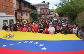 Marcha para conmemorar el natalicio del presidente fallecido Hugo Chávez.