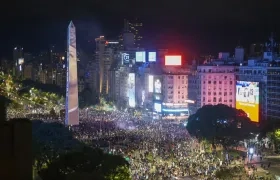 Los hinchas argentinos en Buenos Aires.