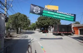 Una de las vías pavimentadas en el barrio Villa Sevilla.