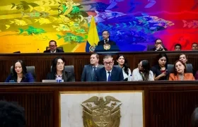 El Presidente Gustavo Petro durante su discurso.