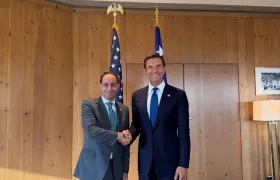 El vicepresidente José Manuel Restrepo en reuniones con delegaciones en Estados Unidos. 