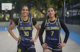 María Elisa Millán y Keren Bertel, basquetbolistas de Atlántico convocadas a la Selección Colombia.