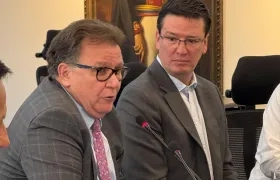 Indalecio Dangond, ministro de Agricultura designado, y Germán Bahamón, gerente de la Federación Nacional de Cafeteros. 