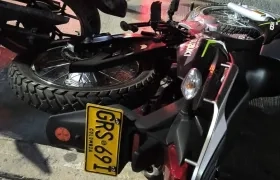 Motocicleta involucrada en el siniestro vial en Avenida Las Torres. 
