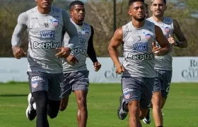Jermein Peña, Edwin Herrera, Yeison Suárez y Guillermo Celis, jugadores del Junior.