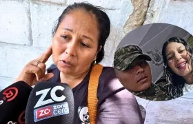 Sandra Estrada con su yerno Jorge Montalvo y su hija Sharith Alejandra González Estrada.