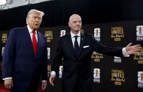 Donald Trump, presidente de Estados Unidos, y Gianni Infantino, presidente de la Fifa.
