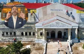 Abelardo De La Espriella y el edificio del Batallón Paraíso.