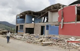 Casas afectadas por el terremoto de magnitud 7,4 del pasado lunes, en el municipio de Ansermanuevo, Valle del Cauca.