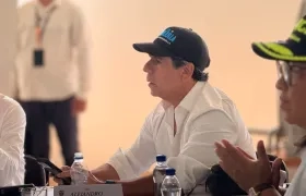 El alcalde Alejandro Char en el consejo de seguridad. 