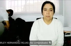 Chirley Hernández Rojas durante la audiencia virtual de este miércoles. 