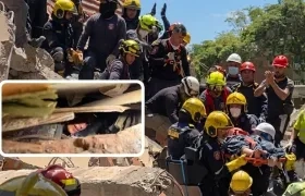 Momento del rescate de Diana.