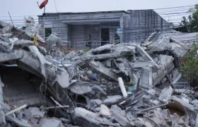 Edificio destruido en Chocó.