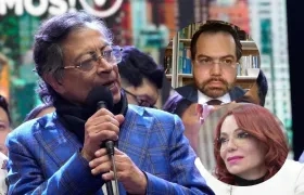 El Presidente Gustavo Petro, su abogado Alejandro Carranza y la exrepresentante Gloria Arizabaleta.