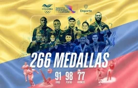 Flayer del Comité Olímpico Colombiano celebrando segundo lugar de Colombia