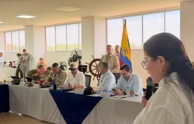 La Alcaldesa de Soledad interviniendo en el Consejo de Seguridad de este domingo