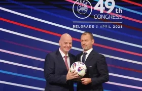 Los presidentes de FIFA, Gianni Infantino, y de UEFA, Aleksander Ceferin.