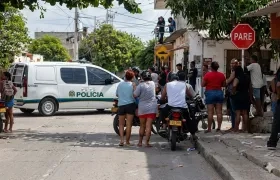 Lugar del asesinato en el barrio Los Olivos