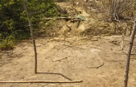 Sector donde fueron encontrados los restos óseos. 