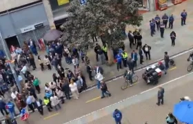 Imagen de la evacuación en Bogotá.