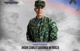 Soldado profesional Jhoan Camilo Sanabria Mendoza.