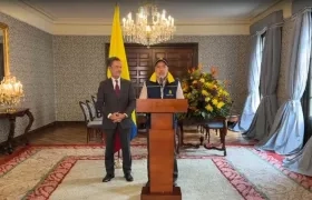 El canciller Omar Bula y el director de la UNGRD, David Tamayo.