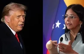 Donald Trump y Delcy Rodríguez.