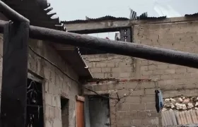 Vivienda afectada por vendaval en Aguada de Pablo. 