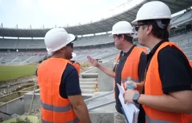 Visita de la Conmebol a las obras del Metropolitano.