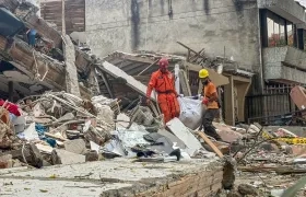 Vivienda destruida en Cali por el terremoto del 10 de agosto.