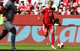 El colombiano Luis Díaz durante el partido contra el Leipzig.
