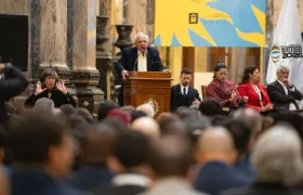 Expresidente de Colombia, Ernesto Samper, durante el Congreso Panamericano en Montevideo, Uruguay.