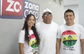 Lisseth Méndez Aguas, Tomás Jiménez Díaz y Génesis Vargas Jiménez, fundadores de MonuBaq. 