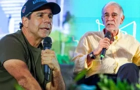 (De Izq. a Der.) Alejandro Char, alcalde de Barranquilla; y Eduardo Verano, gobernador del Atlántico. 