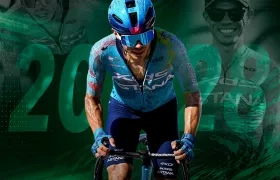 Así fue presentado el ciclista colombiano.