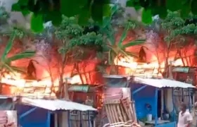Viviendas afectadas por la conflagración. 
