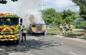 La tractomula incendiada
