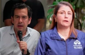 El Ministro del Interior, Rodrigo Lara y la Defensora del Pueblo, Iris Marín.