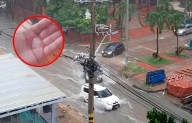Fuertes lluvias de esta tarde en Barranquilla. En algunos sectores se reporta caída de granizo. 