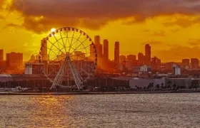Panorámica de Barranquilla, desde el río Magdalena. 