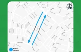 Zona del cambio de sentido en el barrio Villa Carolina. 