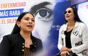 Marcela Quintero, paciente con neuromielitis óptica y Luceny Vanegas, paciente de enfermedad ocular tiroidea.