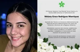 Melany y la nota de condolencia del Sena