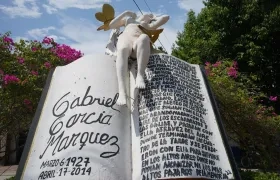 Monumento dedicado al premio Nobel de Literatura, Gabriel García Márquez.