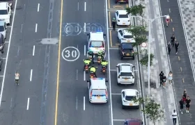 Vigilancia y recorrido de la Policía en el Gran Malecón. 