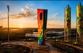 Render de los dos silos de la Planta Norte de Argos que serán intervenidos.