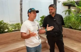 El Alcalde de Barranquilla, Alex Char, y el director del Sena, Fray Ricardo Torres.