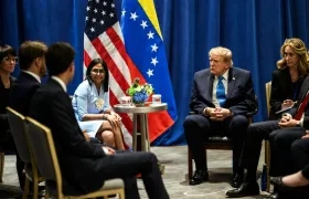 Reunión de Delcy Rodríguez y Donald Trump.