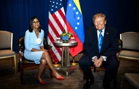Delcy Rodríguez y Donald Trump.