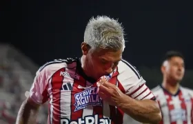 Teófilo Gutiérrez celebrando su gol ante el DIM.